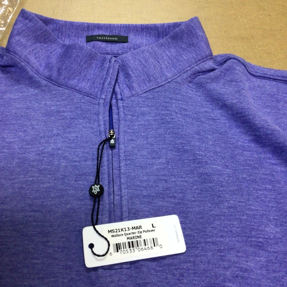 NWT Turtleson Wallace Quarter Zip Pullover MARINE Size L